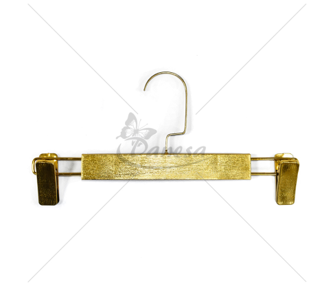 Gold hanger with clips for trousers