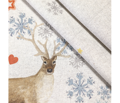 Linen-look fabric (Linen imitation) (CHRISTMAS)