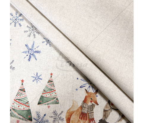 Linen-look fabric (Linen imitation) (CHRISTMAS)