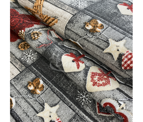 Linen-look fabric (Linen imitation) (CHRISTMAS)
