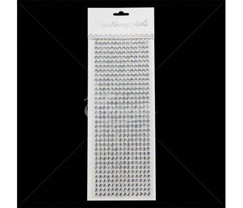 Lipnūs apvalūs kristaliukai dekoravimui su vaivorykštiniu blizgesiu, 6 mm, 504 vnt.