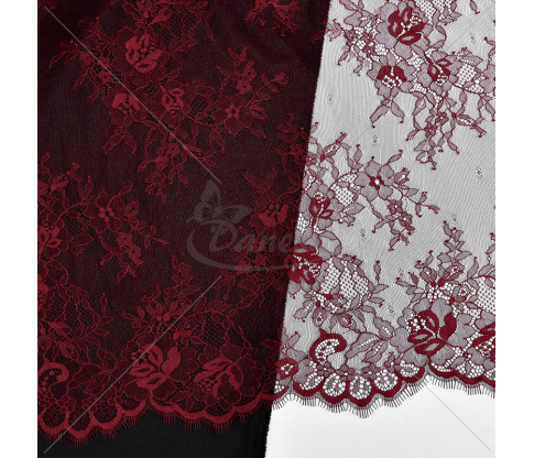 Light guipure with a delicate floral pattern, bordeux color
