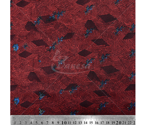Natural silk in coupons, "Rhombs with pattern", bordeux color