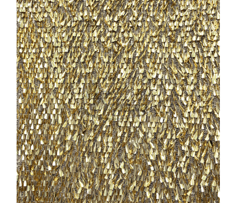 Fabric embroidered with oblong sequins, gold