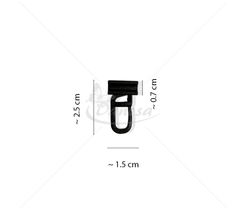 Large Black Curtain Hook with Dual 7 mm Glider