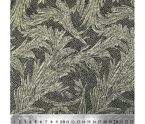 Jacquard, leaf pattern, black/gold