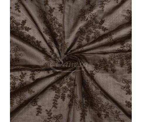 Tencel fabric embroidered with a floral design