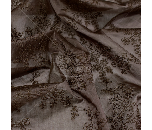Tencel fabric embroidered with a floral design