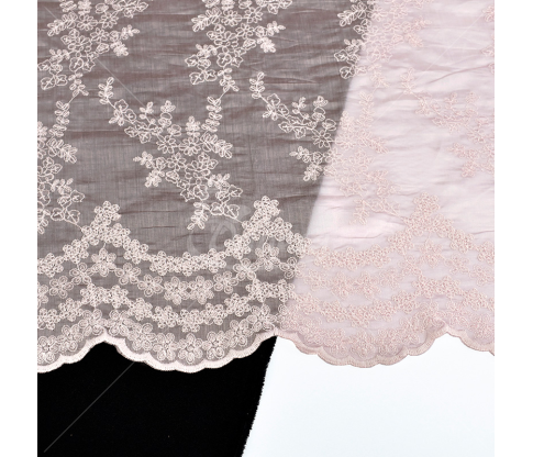 Tencel fabric embroidered with a floral design
