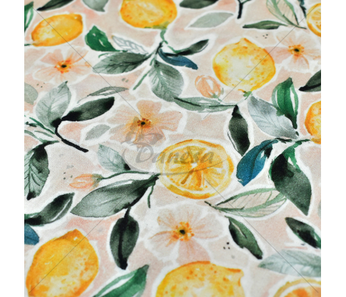 Muslin with a pattern, "Lemons"