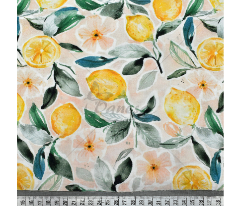 Muslin with a pattern, "Lemons"