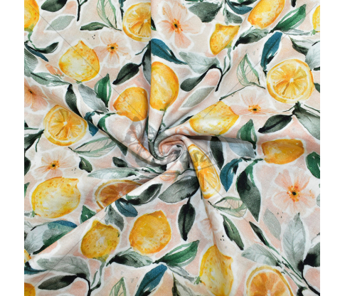 Muslin with a pattern, "Lemons"