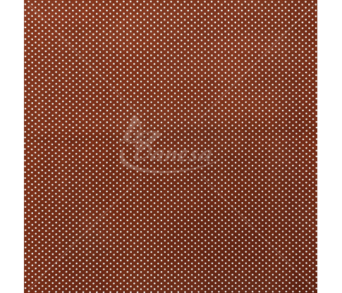 Cotton Fabric with Small White Polka Dots, Terracotta