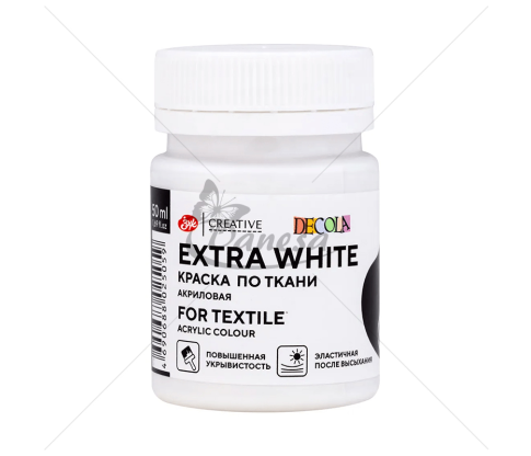 Акриловые краски для ткани DECOLA Extra White
