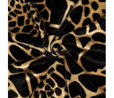 Faux fur, spots, black-brown color