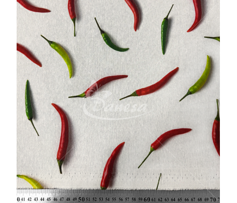 Linen imitation "Hot Peppers"