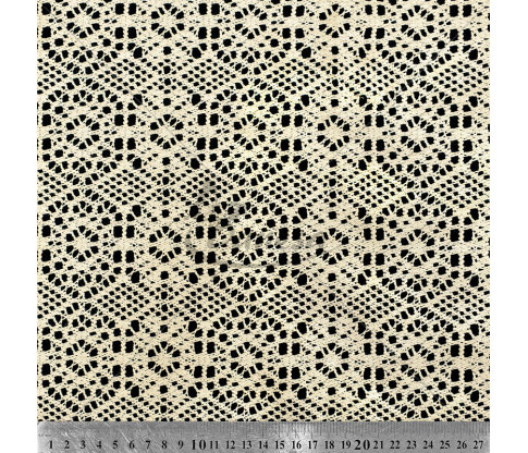 Crocheted guipure, geometric pattern, ivory color