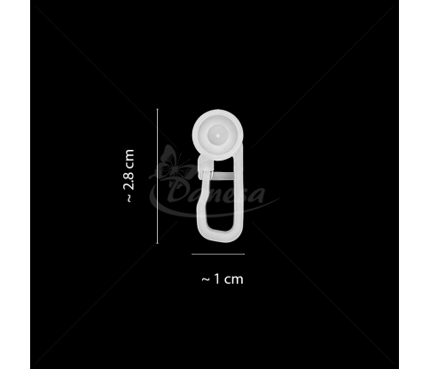 Large White Plastic Curtain Hook with Rollers for Curtain Tracks