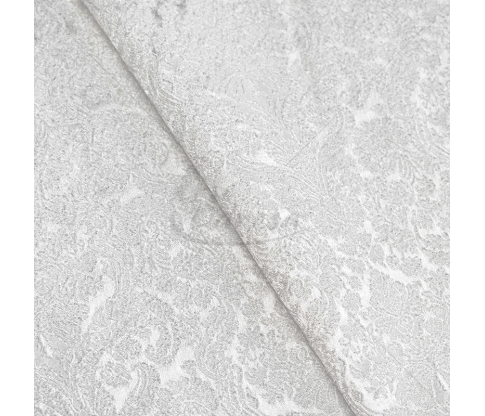 Jacquard, fleur-de-lis type pattern, white