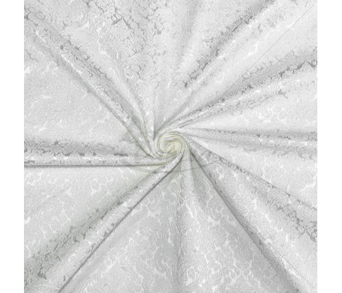 Jacquard, fleur-de-lis type pattern, white