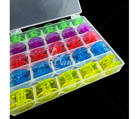 Plastic Sewing Bobbin Set with Storage Box