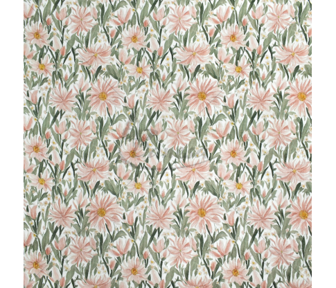Muslin with a pattern, "Gerbera"