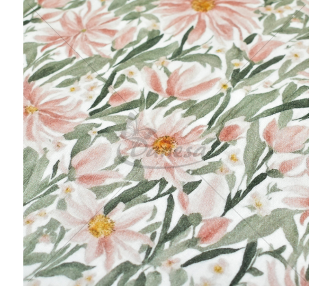 Muslin with a pattern, "Gerbera"