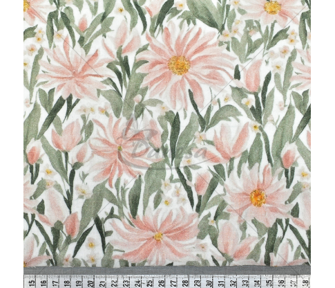 Muslin with a pattern, "Gerbera"