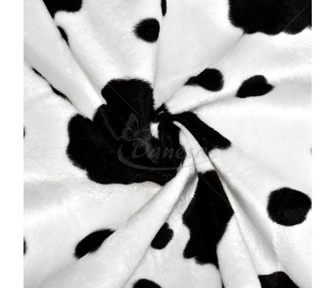 Faux fur, large spots, black-white color