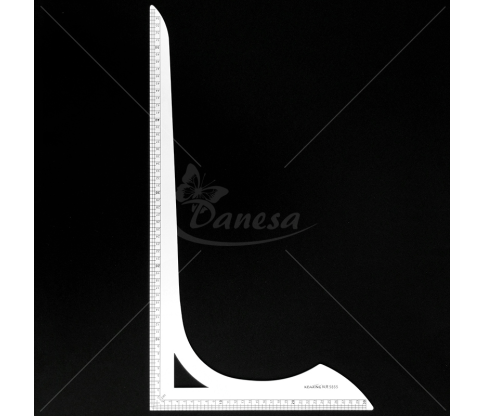 Kampinė liniuotė 55 x 30 cm – su centimetrais ir coliais