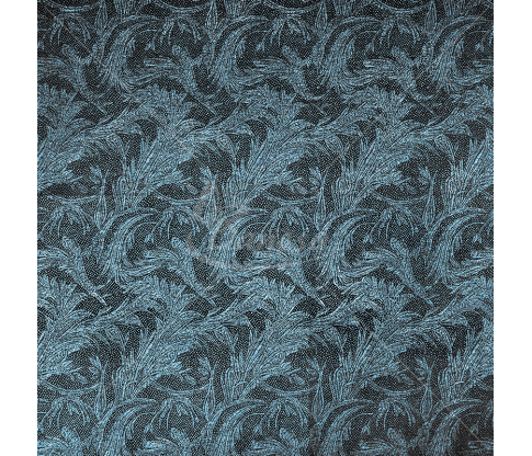 Jacquard, leaf pattern, black/light blue