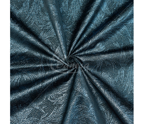 Jacquard, leaf pattern, black/light blue