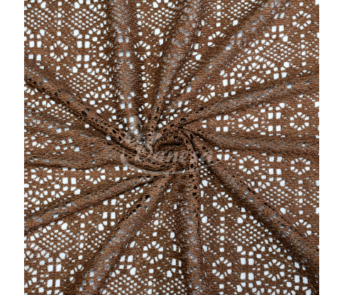 Crocheted guipure, geometric pattern, light brown color