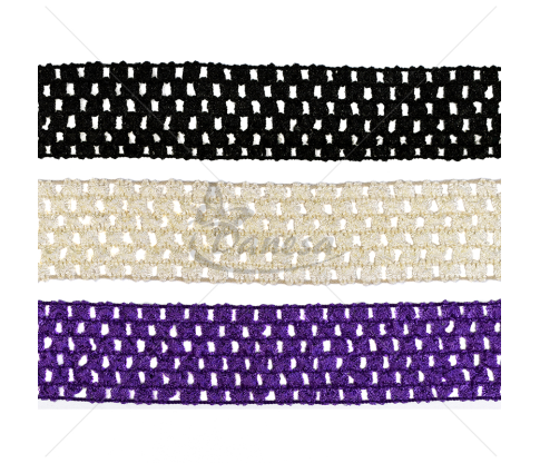Elastic decorative ribbon with holes (For making headbands and skirts)
