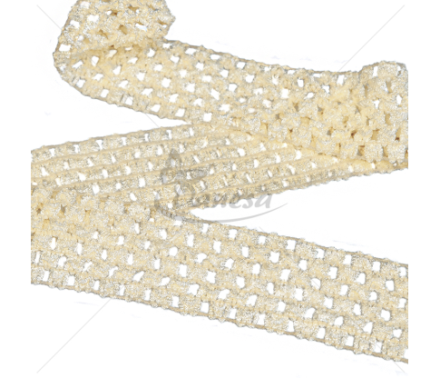Elastic decorative ribbon with holes (For making headbands and skirts)