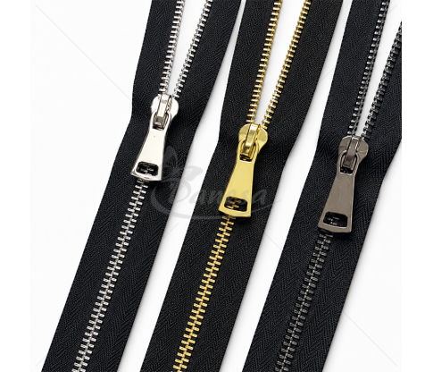 Metal Two-Way Open-End Zipper for Sewing, No. 8, 90 cm