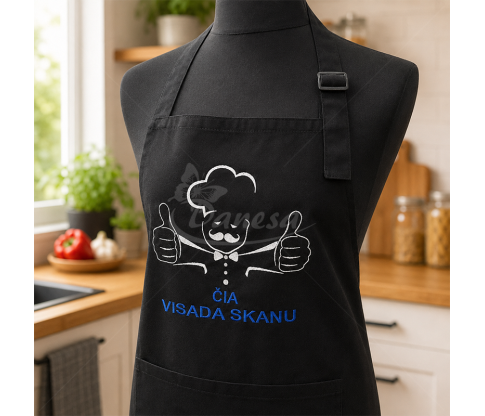 Vyriška prijuostė „Čia visada skanu“, XL–XXL