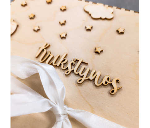 Large Wooden Christening Box