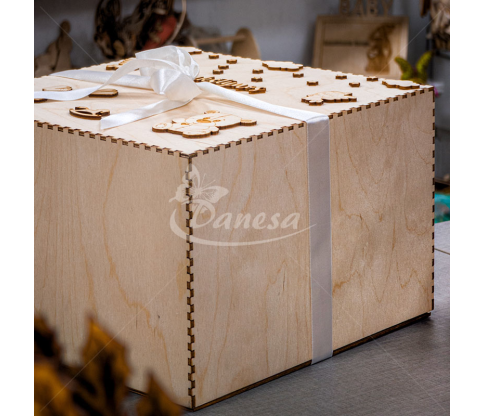 Large Wooden Christening Box