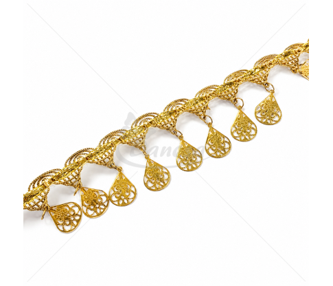 Decorative Gold Trim with Hanging Teardrop Ornaments