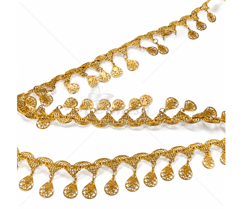 Decorative Gold Trim with Hanging Teardrop Ornaments
