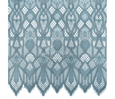 Guipure, geometric pattern, light blue color
