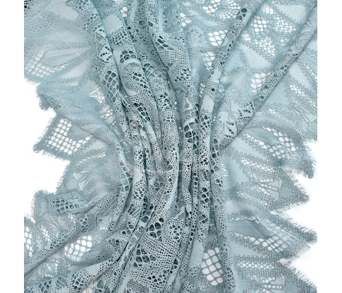 Guipure, geometric pattern, light blue color