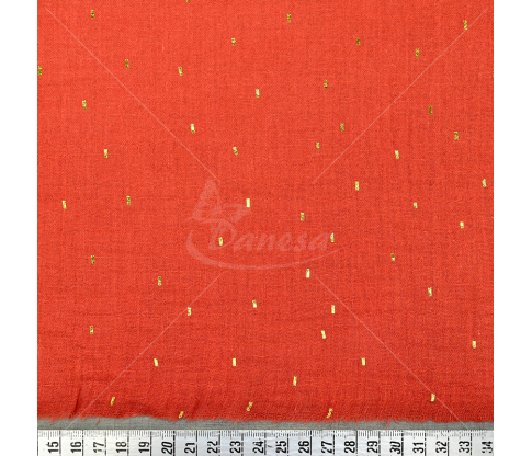 Double muslin fabric with gold dots