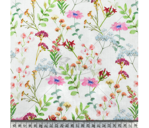 Muslin with a pattern, "Flower field"