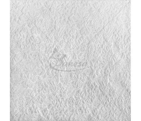 Jacquard, flower and leaves pattern, white