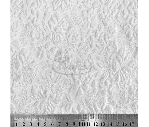 Jacquard, flower and leaves pattern, white