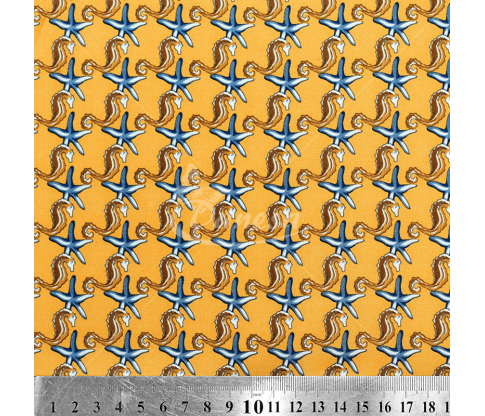 Natural silk "Starfish", yellow color