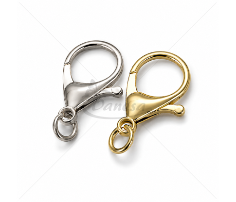 Metal Lobster Clasp with Ring, 35 × 20 mm