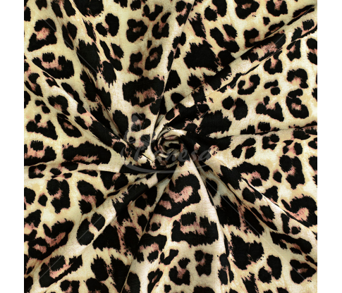 Viskozinis audinys su leopardiniu raštu